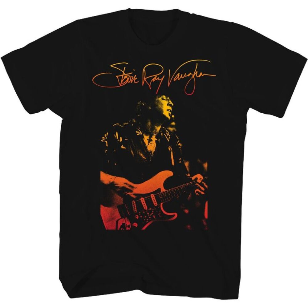 Stevie Ray Vaughan - Stevie Ray Vaughan - Signature Gradient Photo T-Shirt - XL